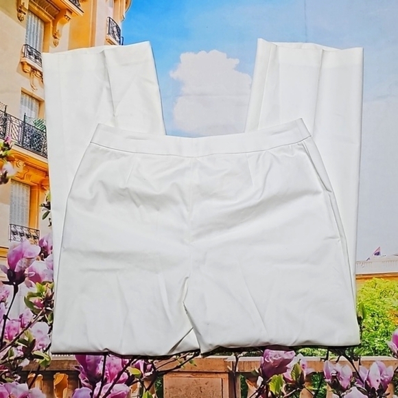 Lafayette 148 New York Straight-Leg White Trousers Pants Size 10 - Picture 6 of 6